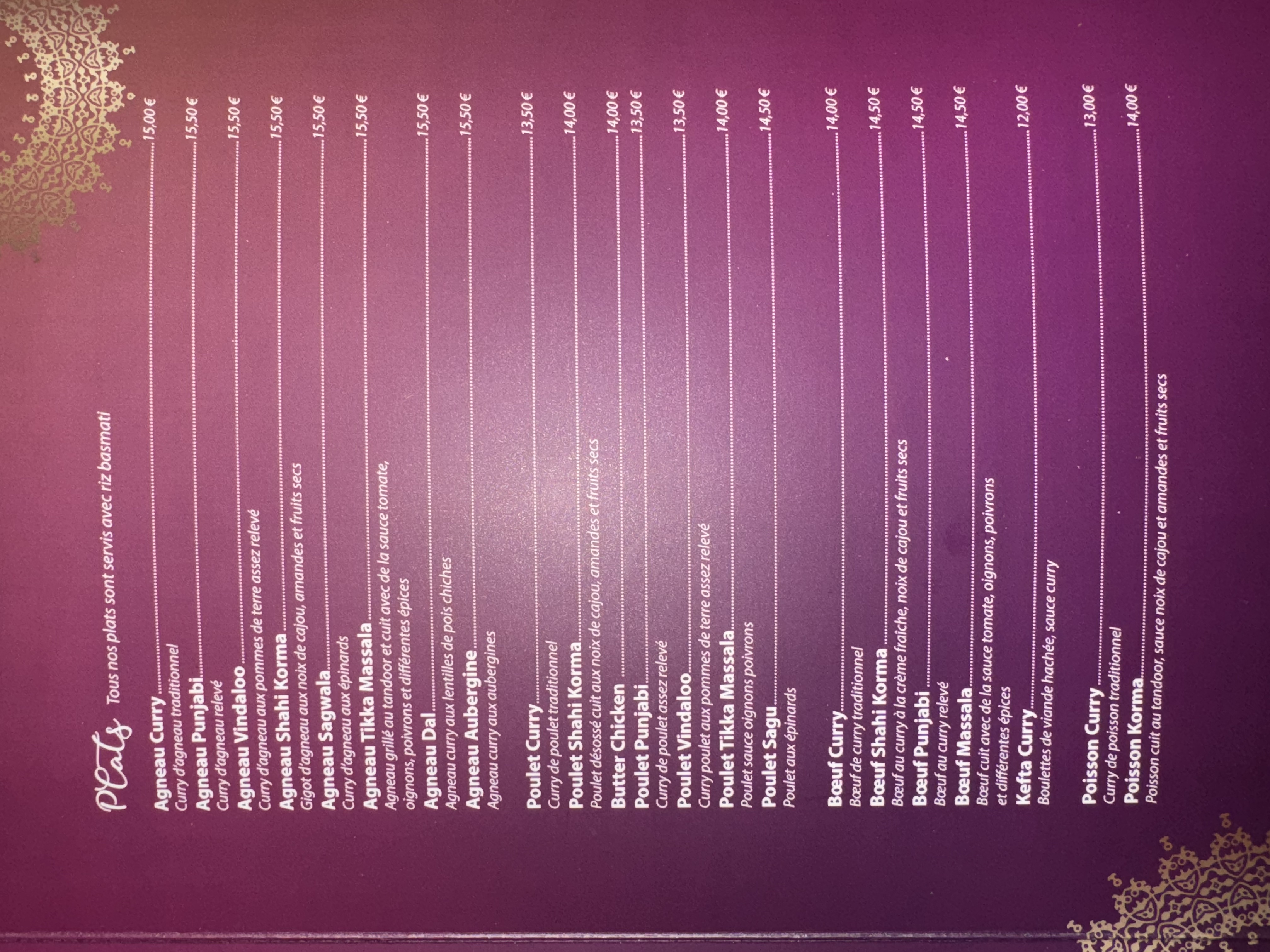 Restaurant Le Maharaja