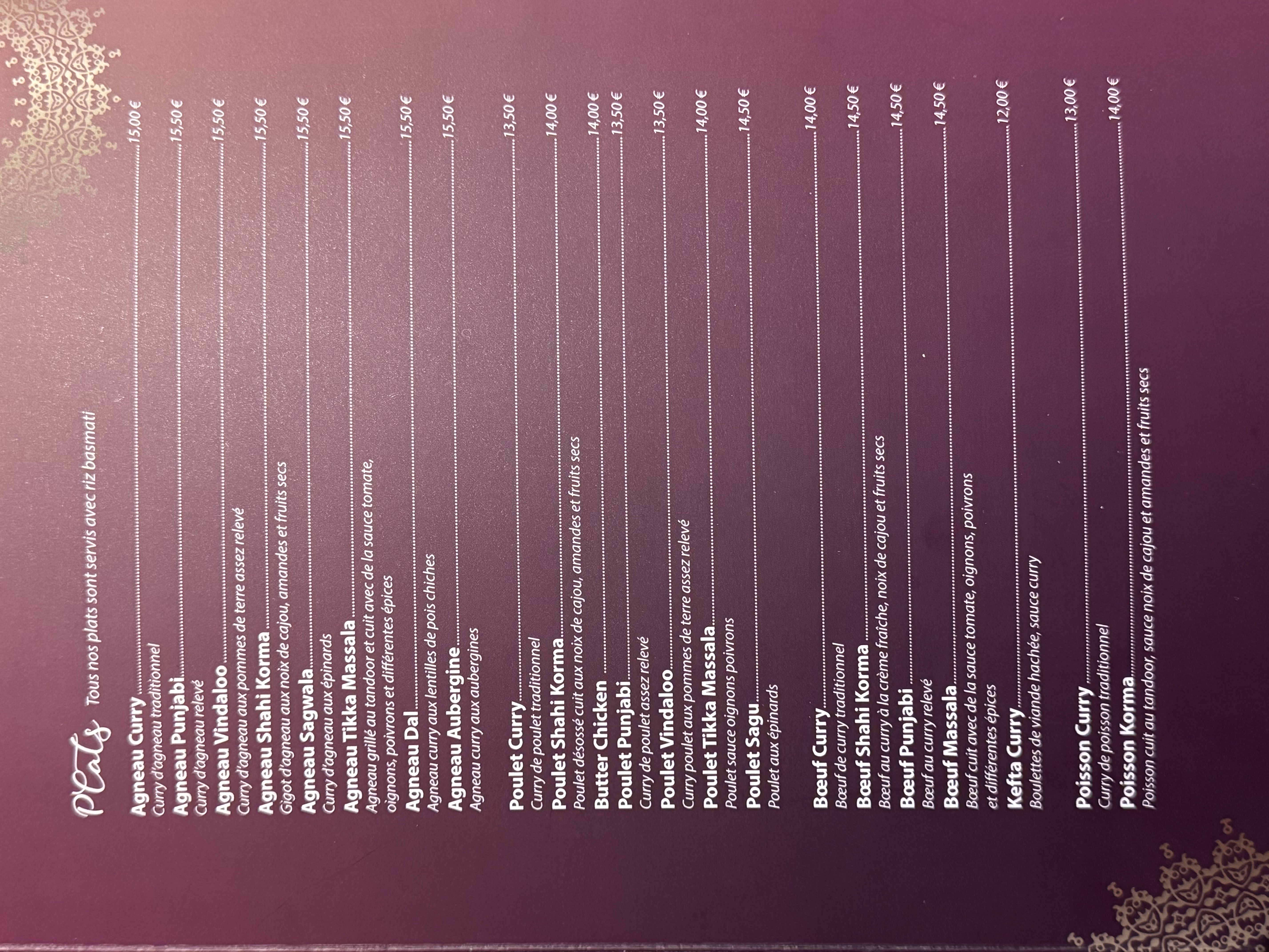 Restaurant Le Maharaja